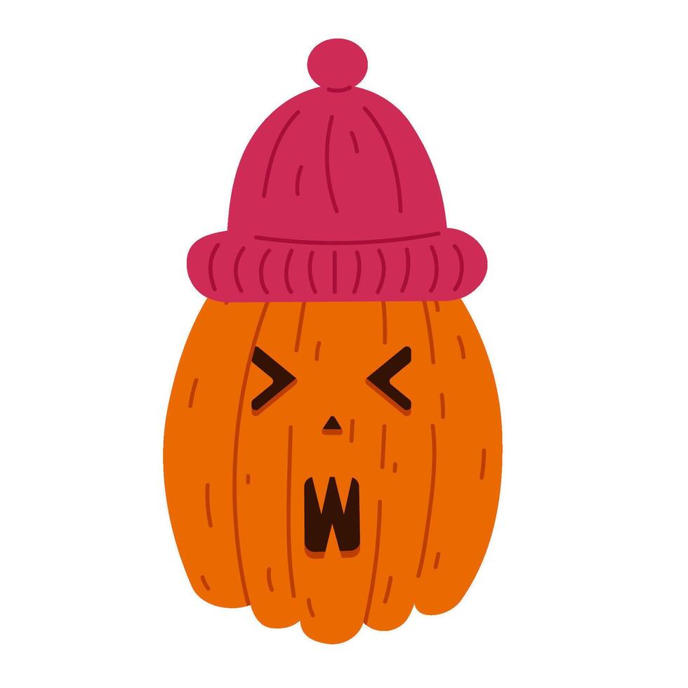 Pumpkin Halloween isolated. A pumpkin with a hat without a background. illustration vector