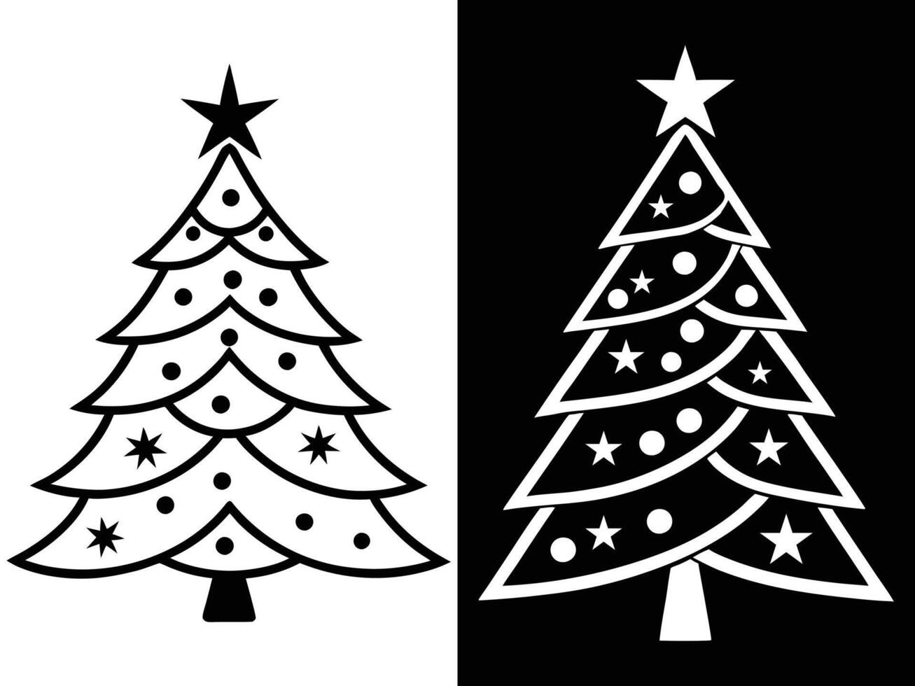 Christmas tree silhouette illustration. Set of Christmas tree. Merry Christmas tree. vector