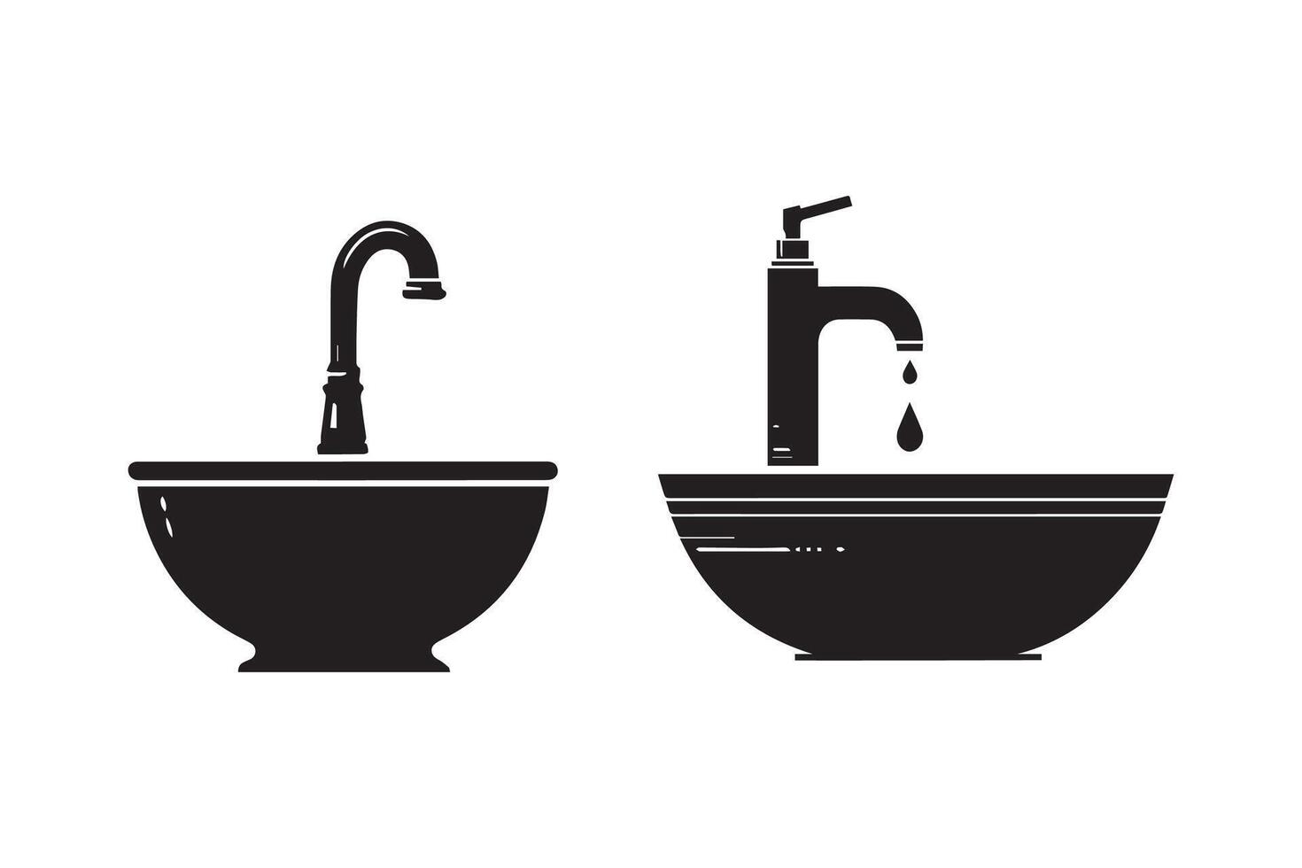 Hand Wash Basin Silhouette Illustration art work vector