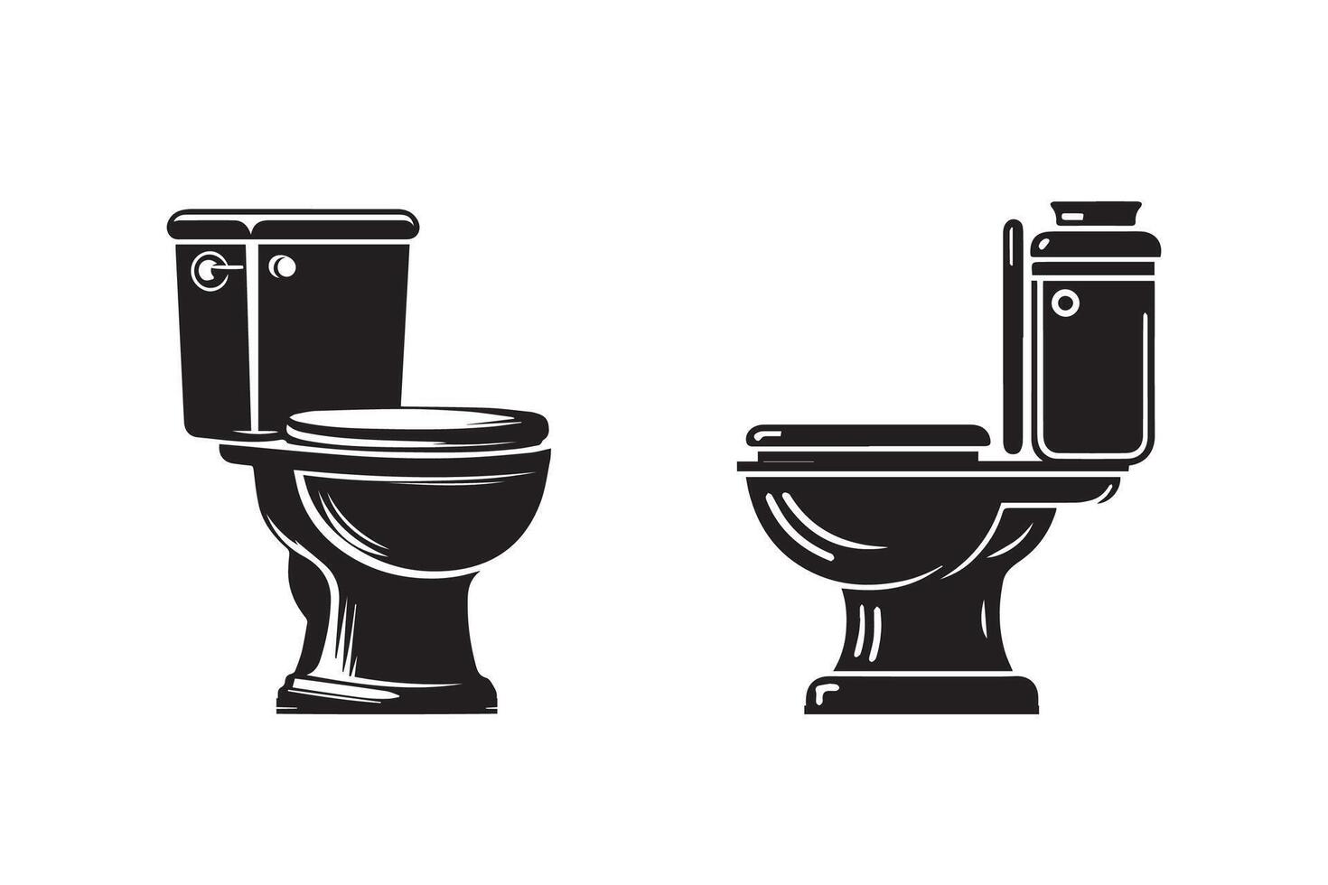Commode Toilet Silhouette Illustration art work vector