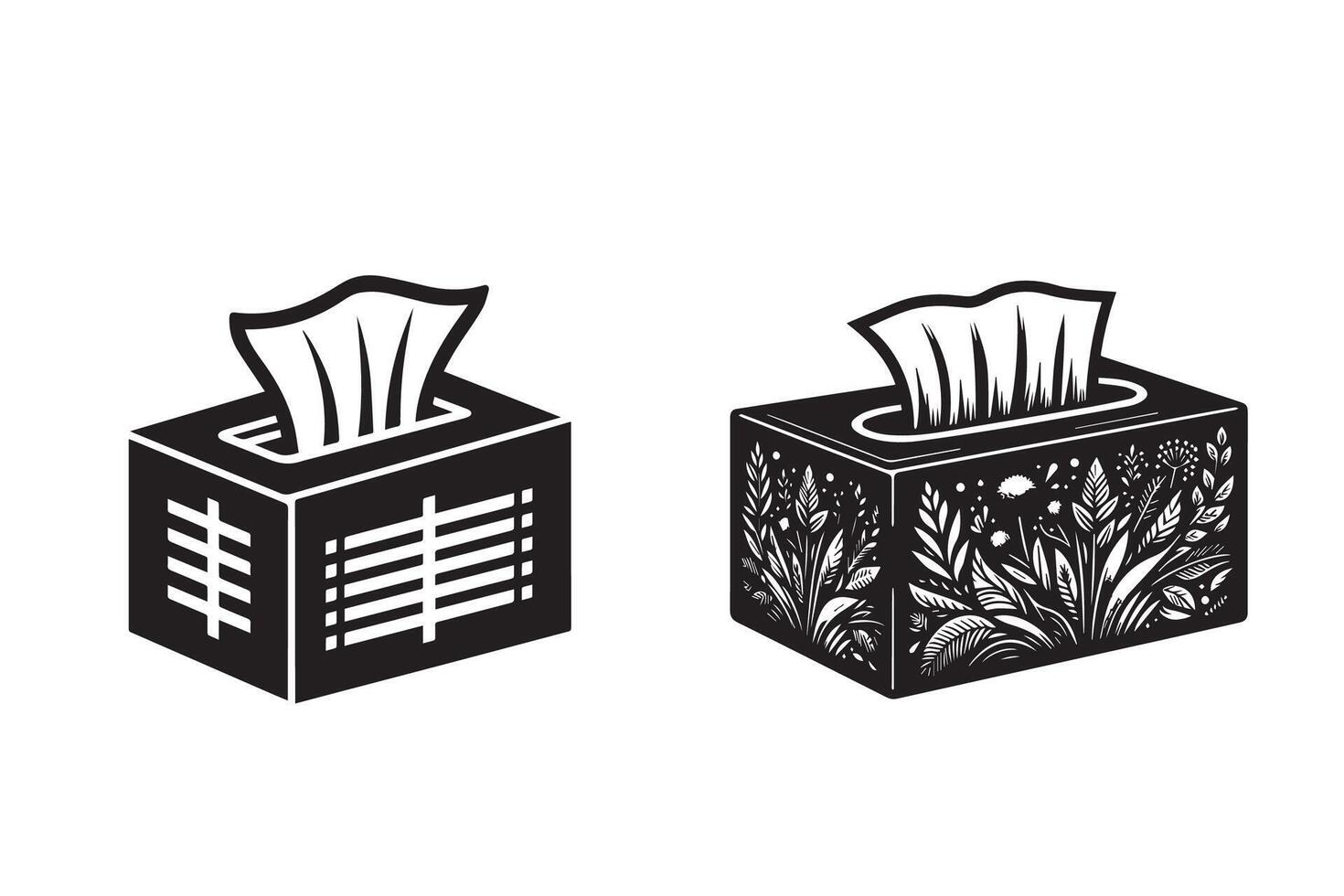 Tissue Box Silhouette Illustration vector