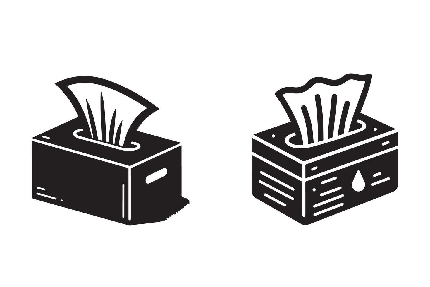 Tissue Box Silhouette Illustration art design vector