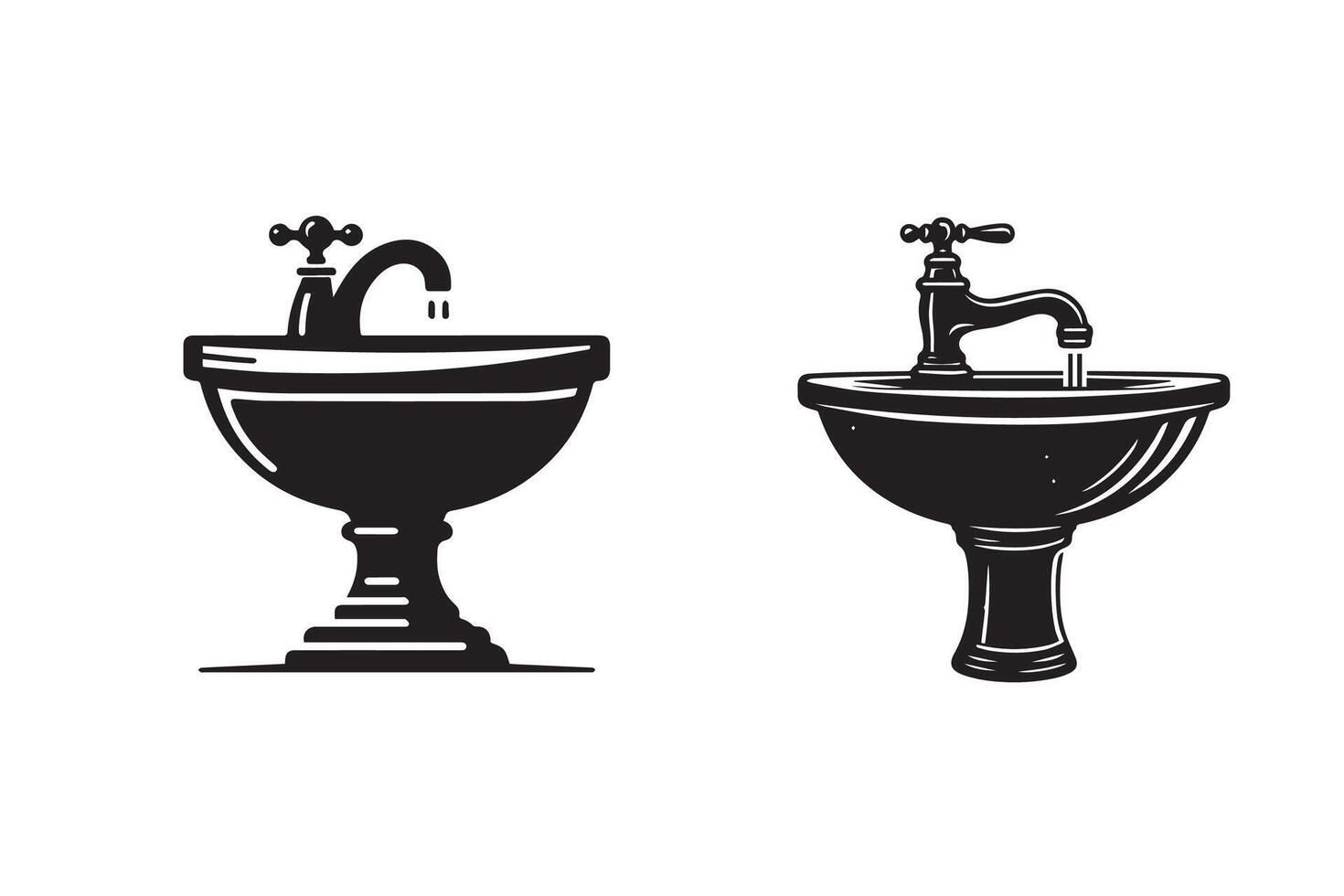 Hand Wash Basin Silhouette Illustration vector