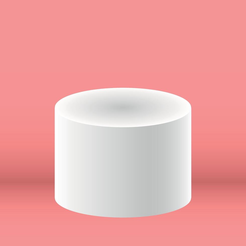 Classic white podium, stage on a plain background. vector