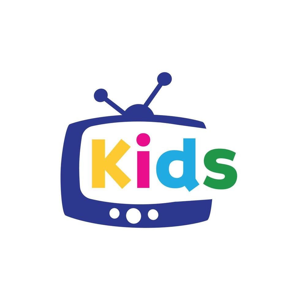 Kids tv logo design vector