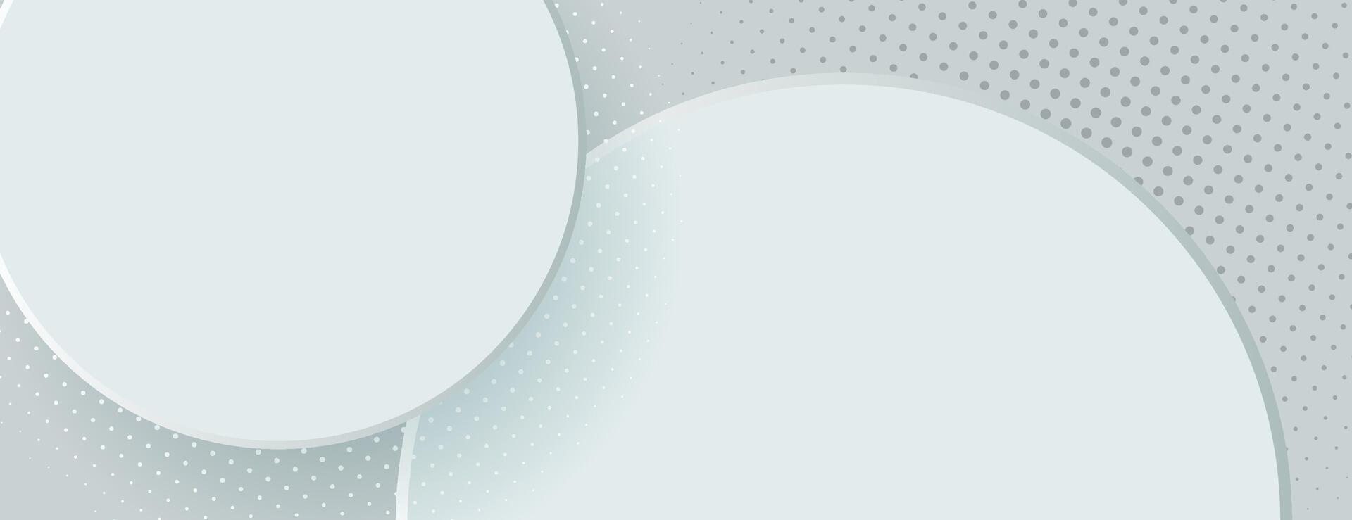 white and gray abstract background with overlapping circles and dots vector