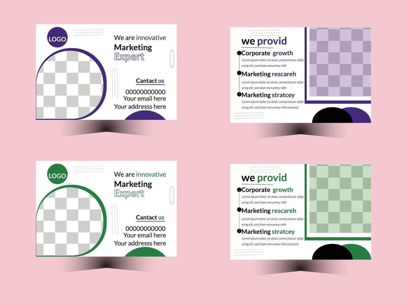 Marketing postcard design vector