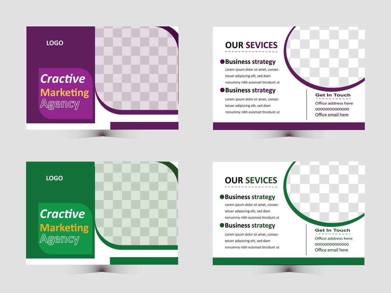 Modern digital marketing postcard design template vector