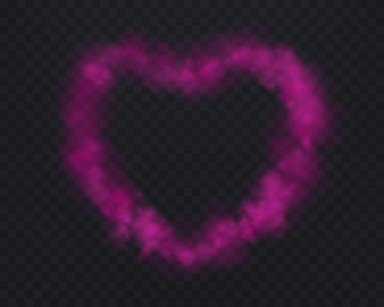 Realistic pink smoke circle or haze. Magic fog, vapor. vector
