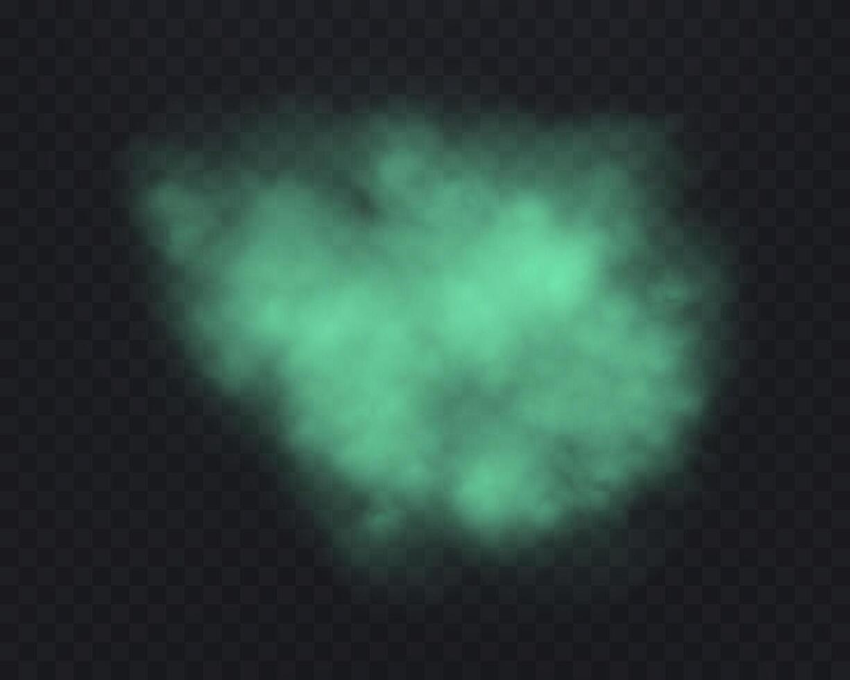 Realistic green smoke or haze. Magic fog, vapor. vector