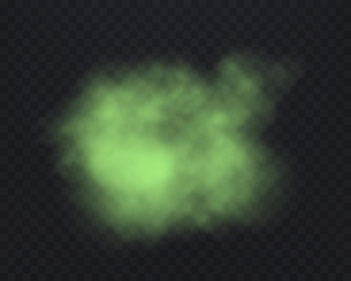 Realistic green smoke. Magic fog, vapor. vector