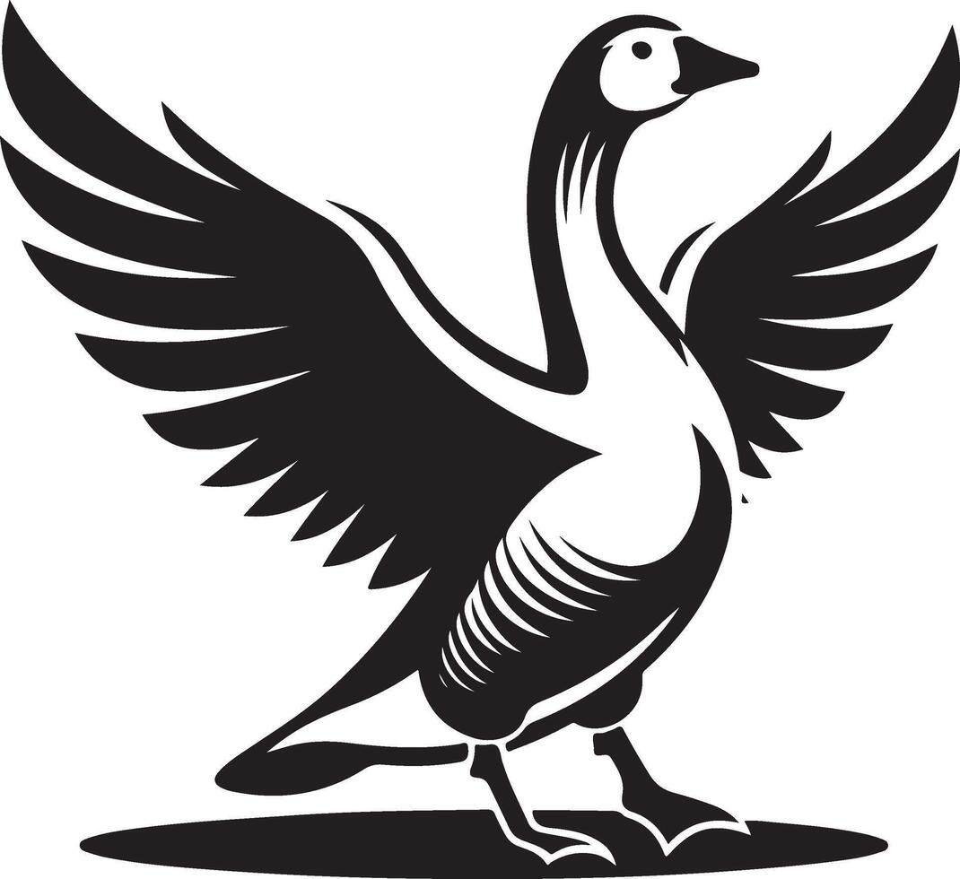 Black and white goose vector