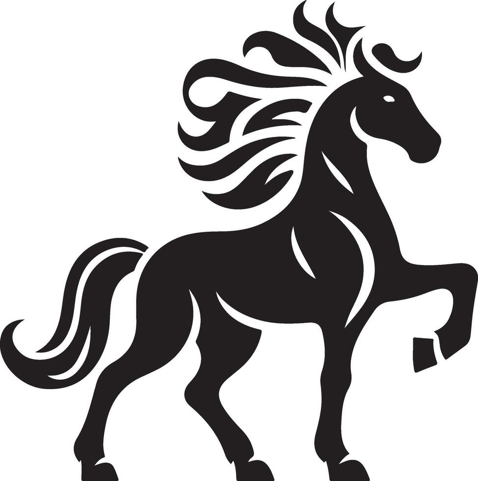 Stylish horse jumping icon. vector