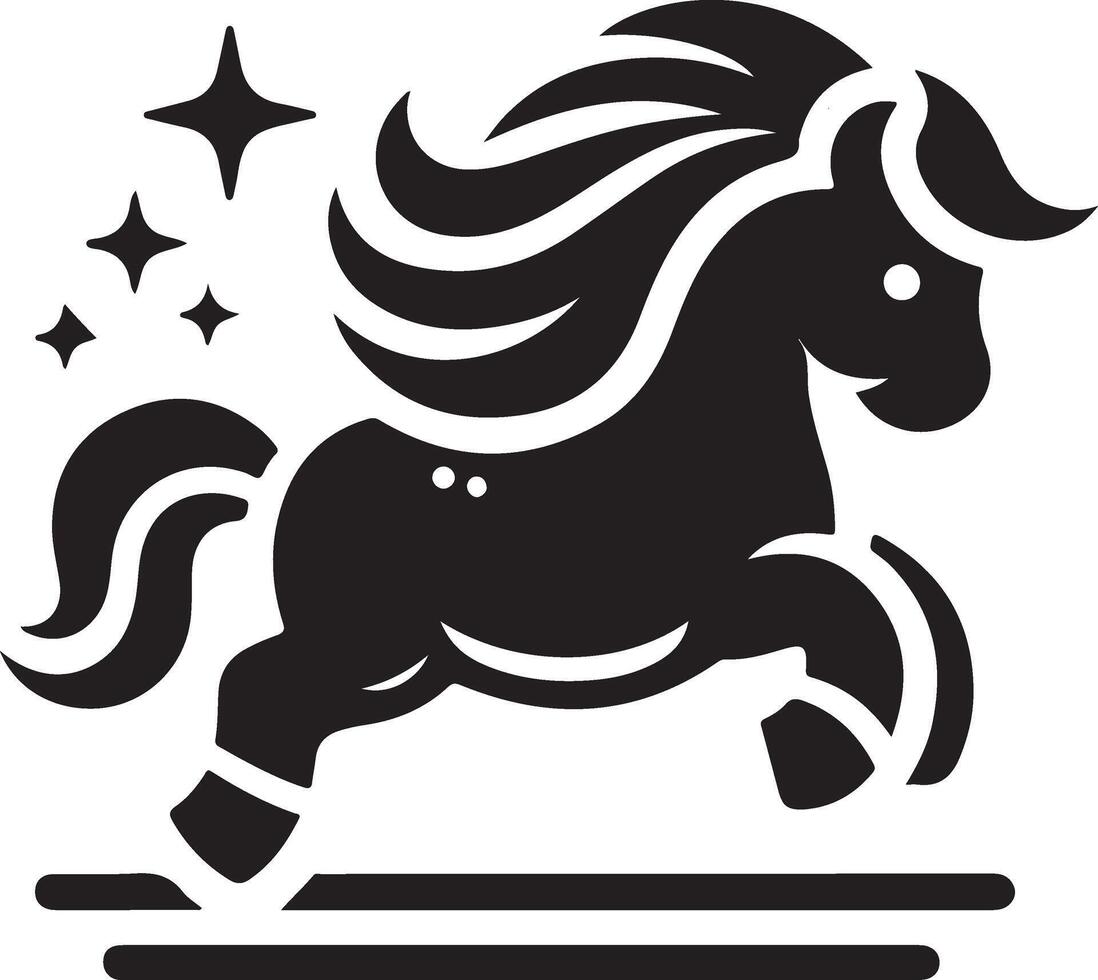Running pony animal farm. vector