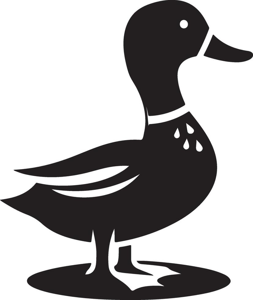 Black duck icon in white background. vector