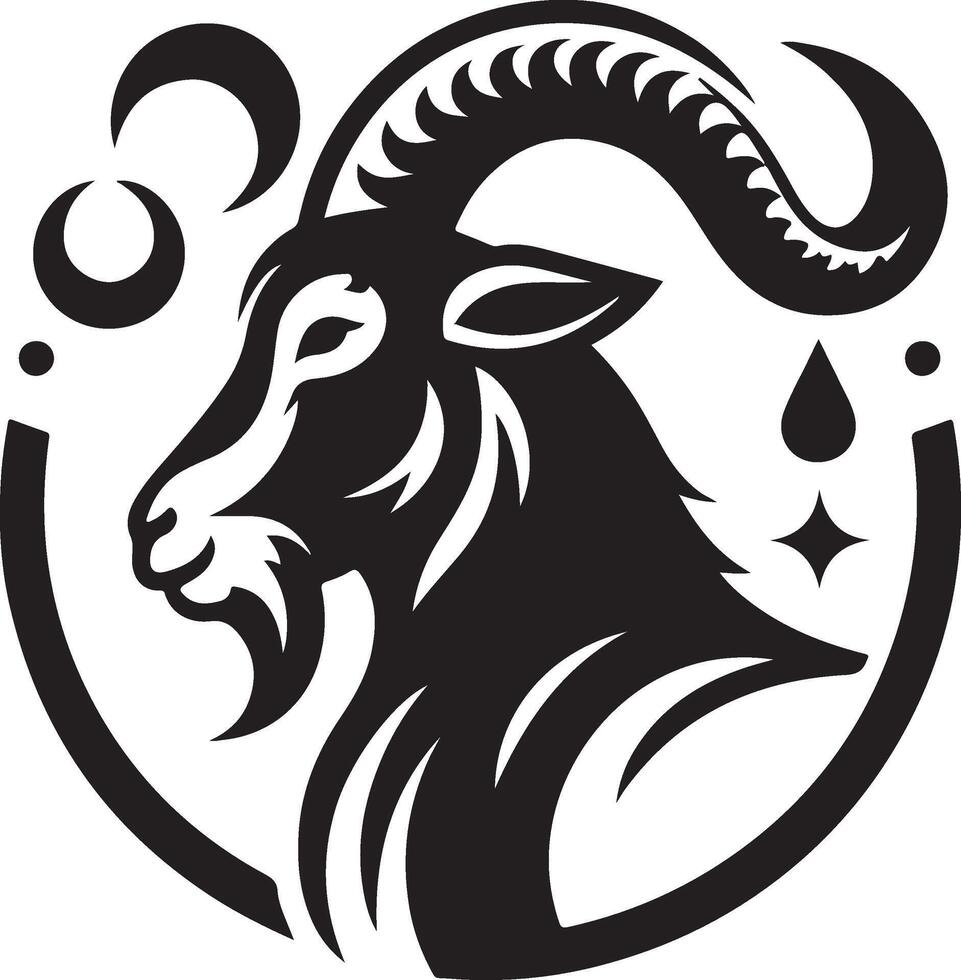Big horned goat logo icon vector