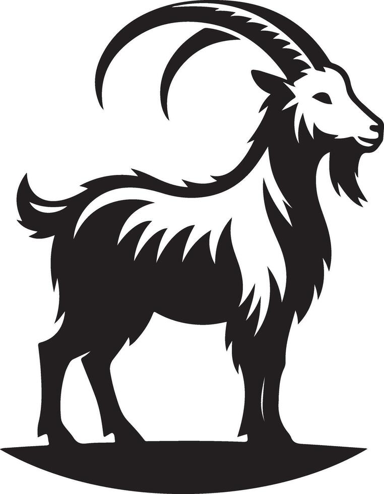Black goat icon. vector