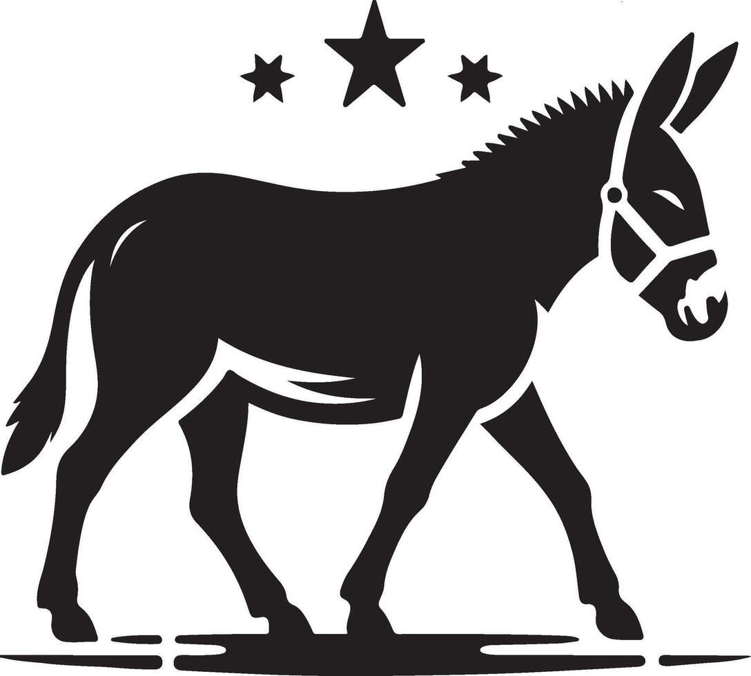 farm mule icon silhouette. vector