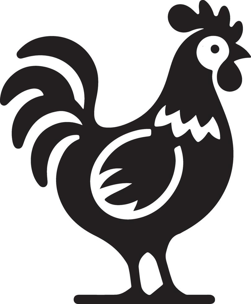 Hen icon silhouette. vector