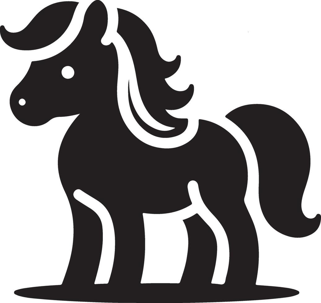 Silhouette of pony icon. vector