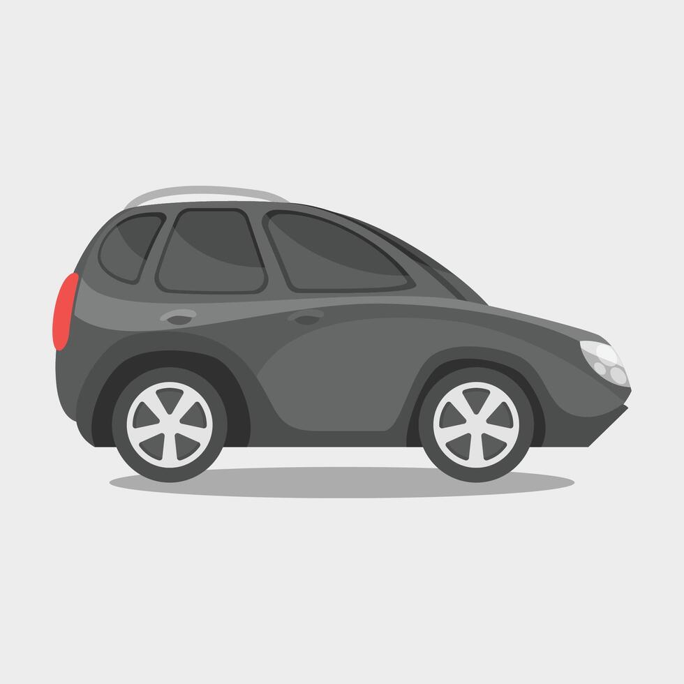 side view black car in flat design. vector