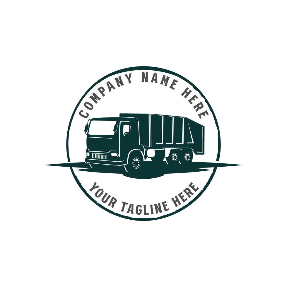 Vintage Retro Garbage Trash Truck Badge Emblem Label Icon Illustration Logo Design vector