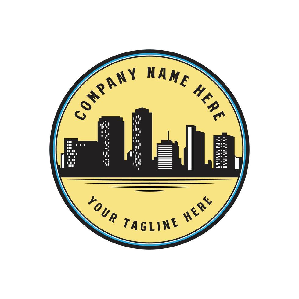 Vintage Retro Arkansas City Skyline Silhouette Badge Emblem Label Logo Design vector