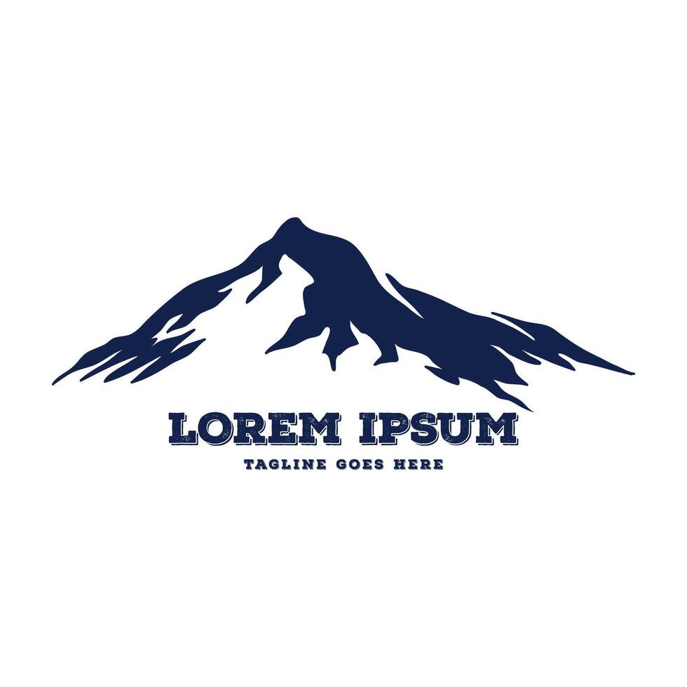 Minimalist Landscape Hills Mountain Peaks logo design vector
