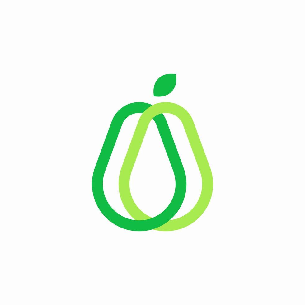 abstract avocado fruit logo template vector