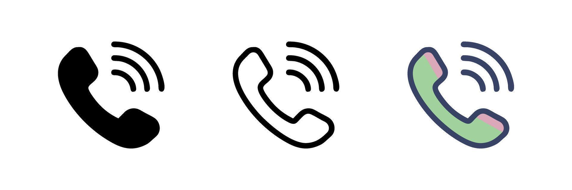 Phone call icon isolated on a white background. Flat-style call icon, perfect for websites, signs, symbols, UI, and logo design. Modern and clean telephone template for versatile use. vector