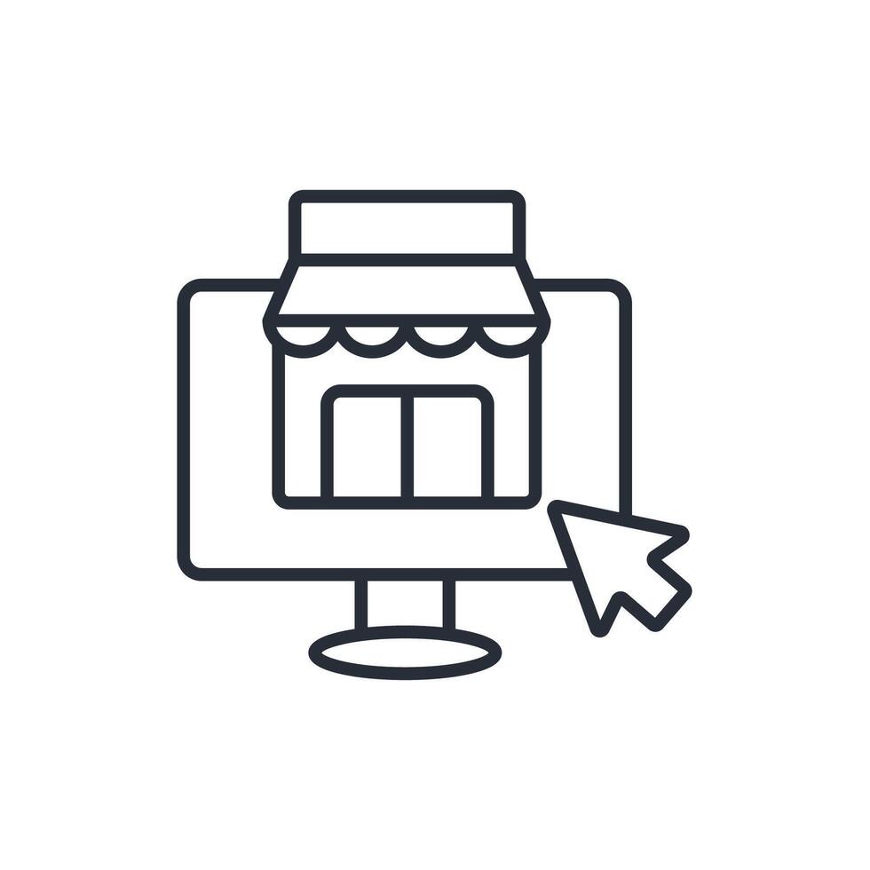E-commerce icon. .Editable stroke.linear style sign for use web design,logo.Symbol illustration. vector