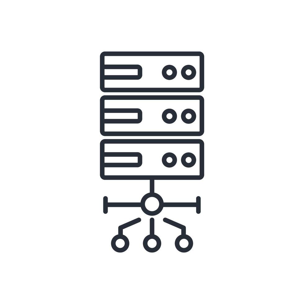 Server icon. .Editable stroke.linear style sign for use web design,logo.Symbol illustration. vector