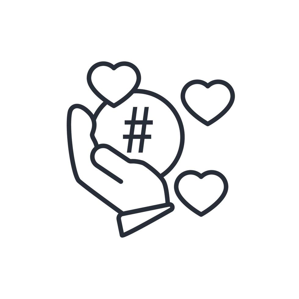 Social media icon. .Editable stroke.linear style sign for use web design,logo.Symbol illustration. vector