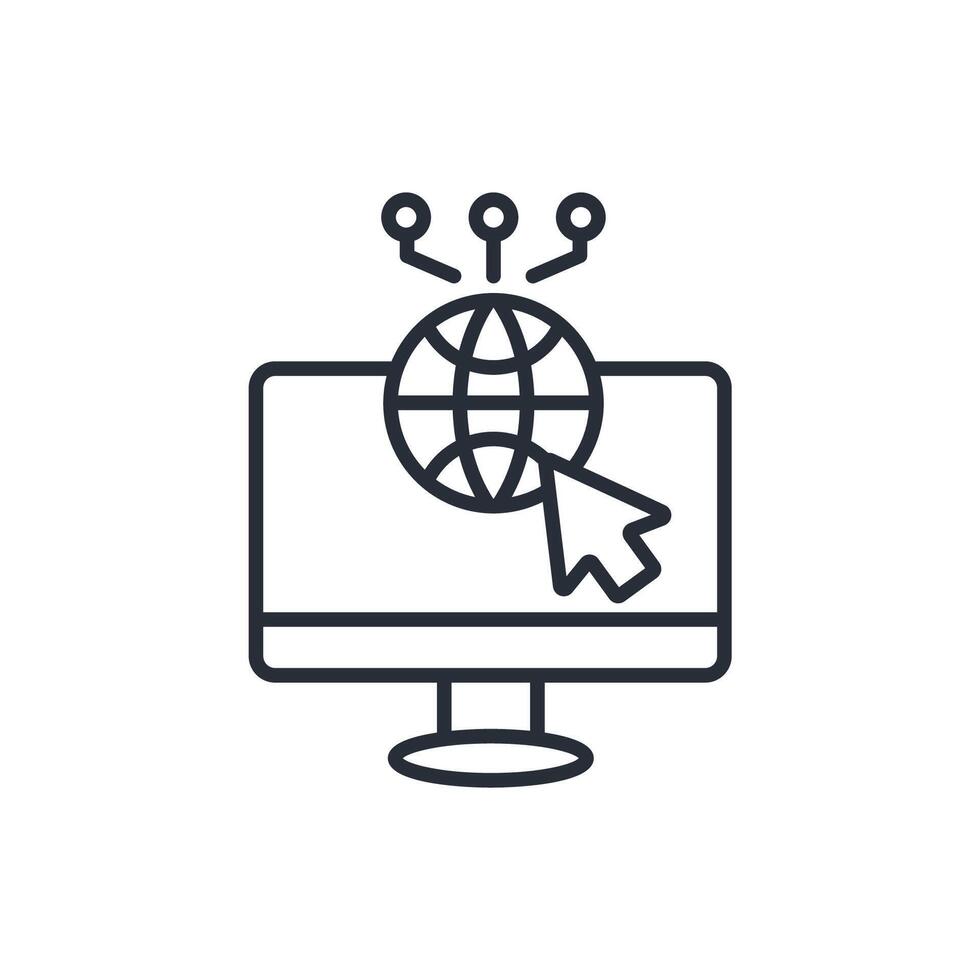 Website icon. .Editable stroke.linear style sign for use web design,logo.Symbol illustration. vector