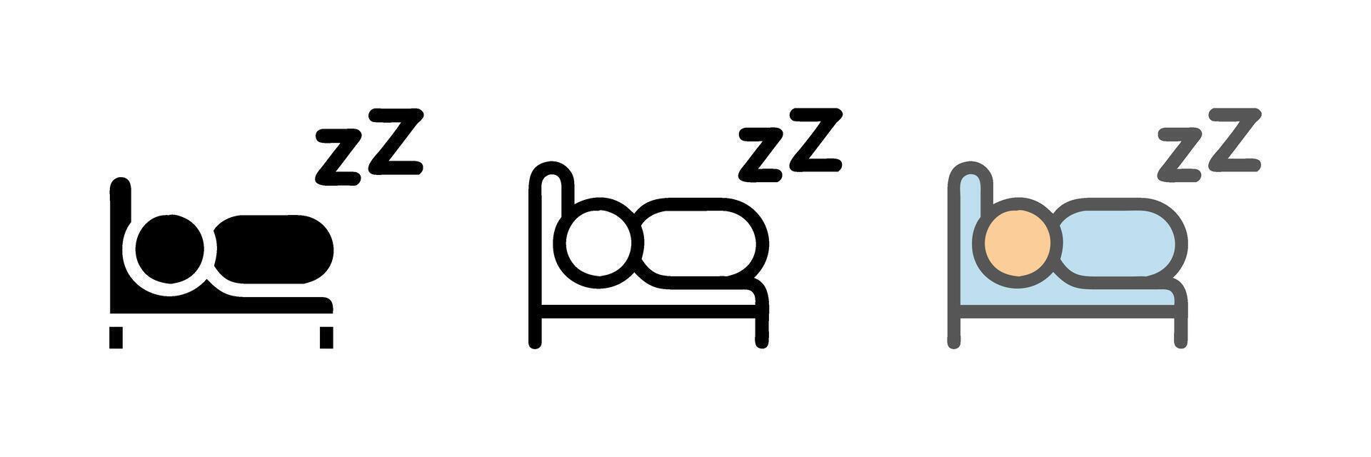 Set of sleep icons for social media, apps, and web design. Simple and clean illustrations, ideal for sleep-related projects, wellness apps, and user interface designs. Minimal and modern style vector