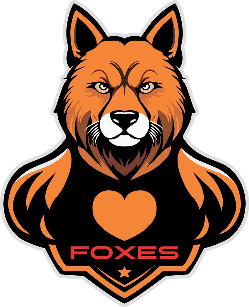 FOX MASCOT RED vector