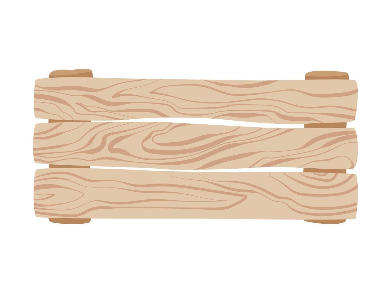 Cartoon wooden crate. Empty container wood box for delivery and storage. Farm crate for vegetable and fruit harvest. Wooden box for vegetables, fruits, and autumn harvest. Illustration EPS10. vector