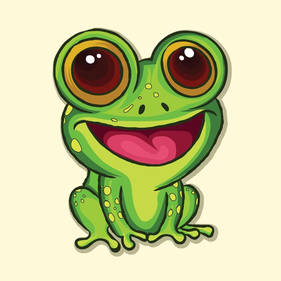 Cute frog Character illustration design vector