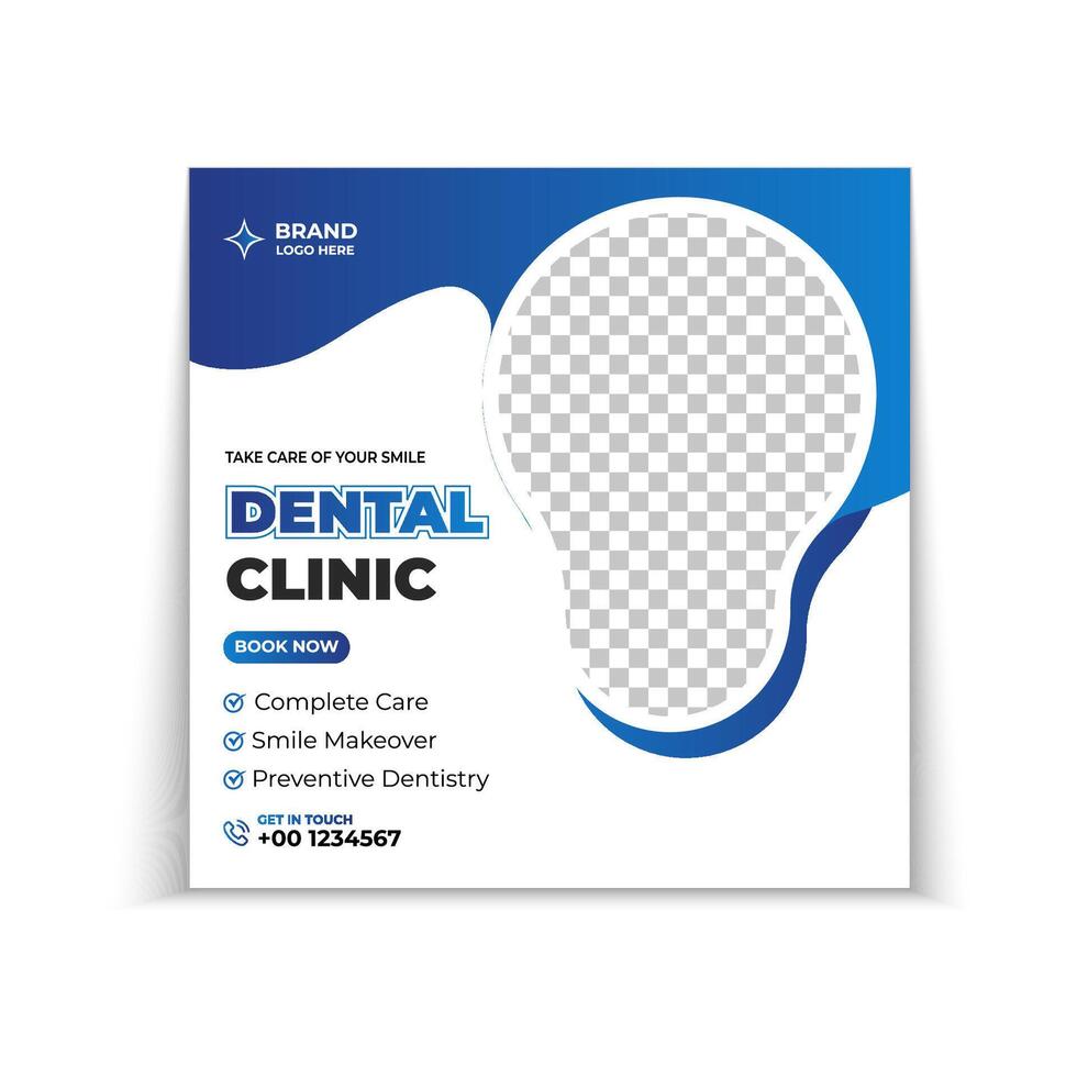 Dental social media post design vector