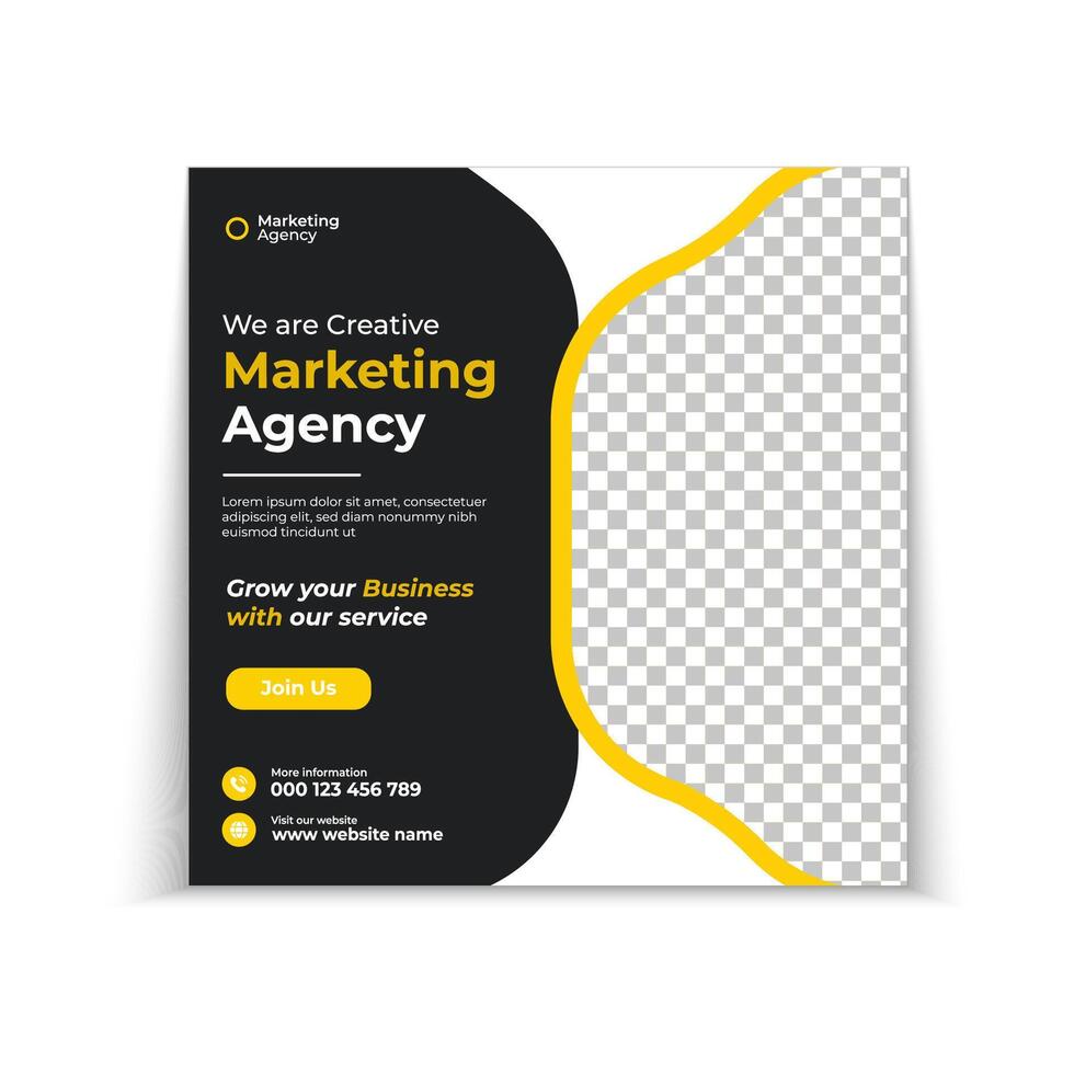 Digital marketing agency webinar social media post set and business promotion square flyer template vector