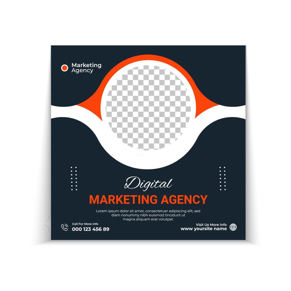 Digital marketing post banner for business promotion on social media vector