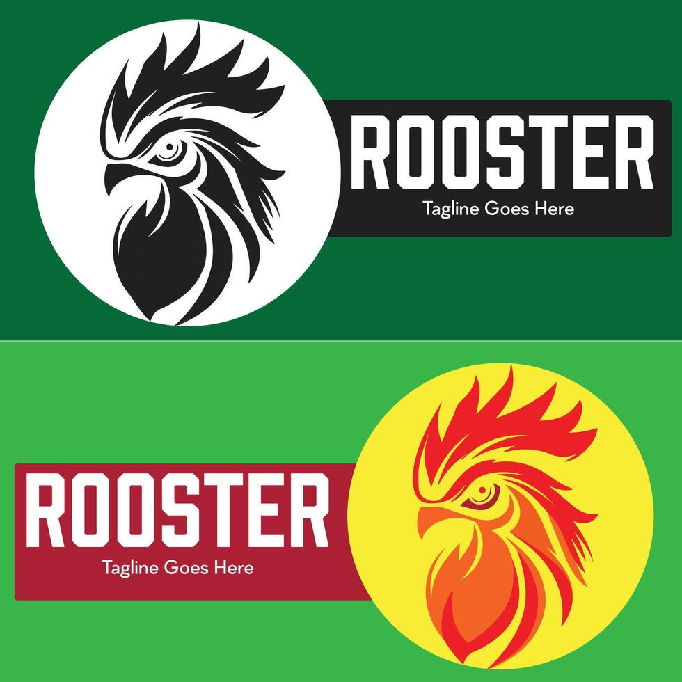 rooster logo design vector