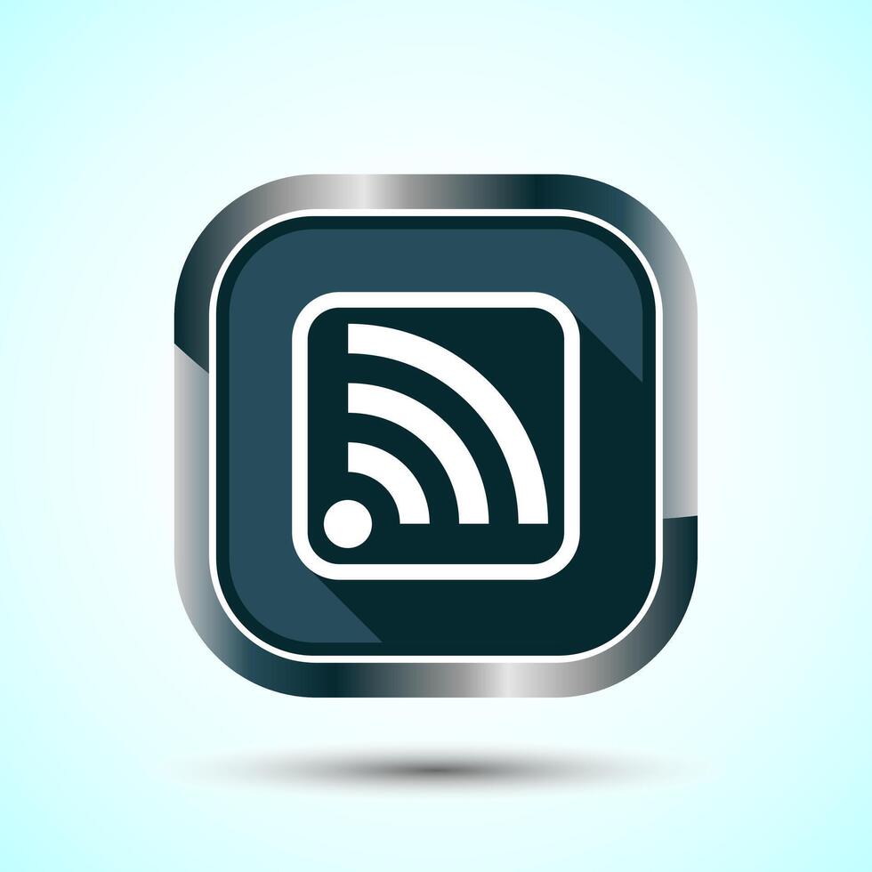 WIFI Icon Design Illustration, Internet Connection Symbol, Wireless and WIFI Sign, Gray Shadow Button Design vector