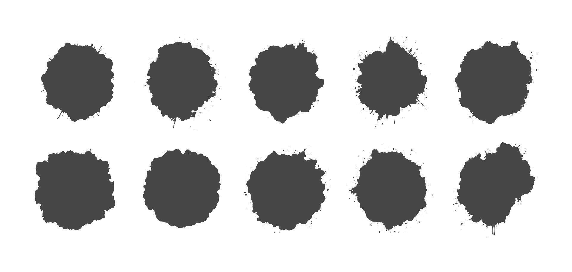 Black ink blots on a white background vector
