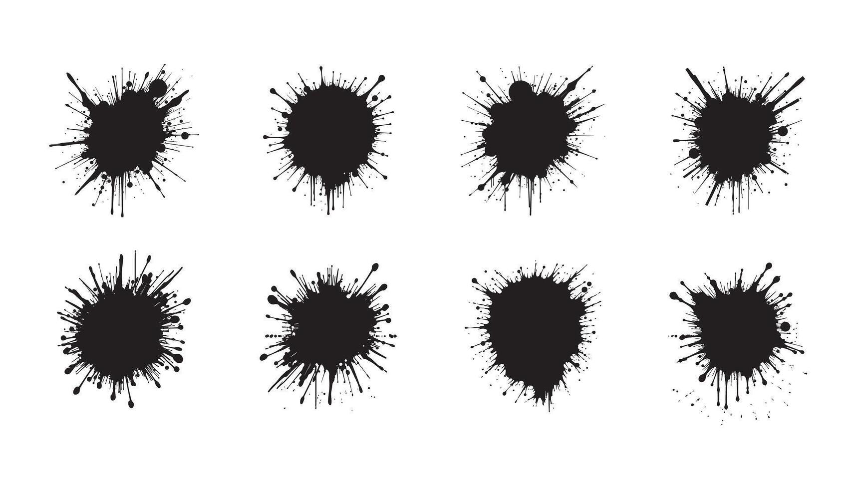 Black ink splatter patterns on a white background vector