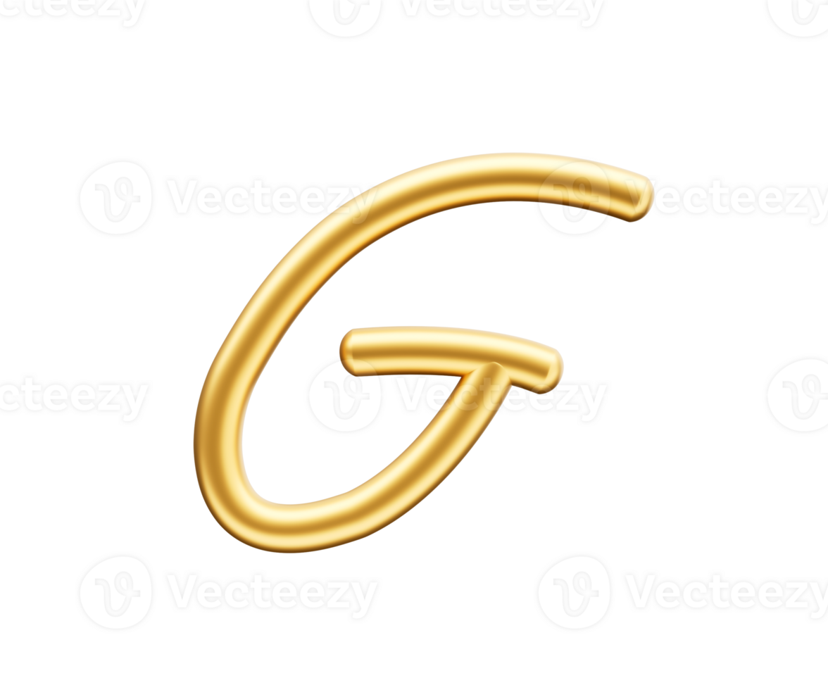 3d Golden Shiny Capital Letter G Alphabet G Rounded Inflatable Font 3d Illustration png