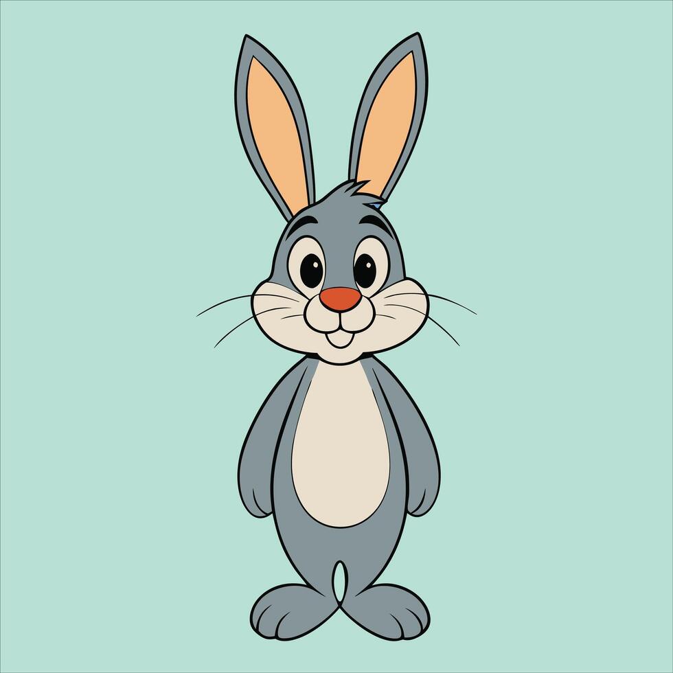 Cartoon rabbit with big ears and a big nose vector