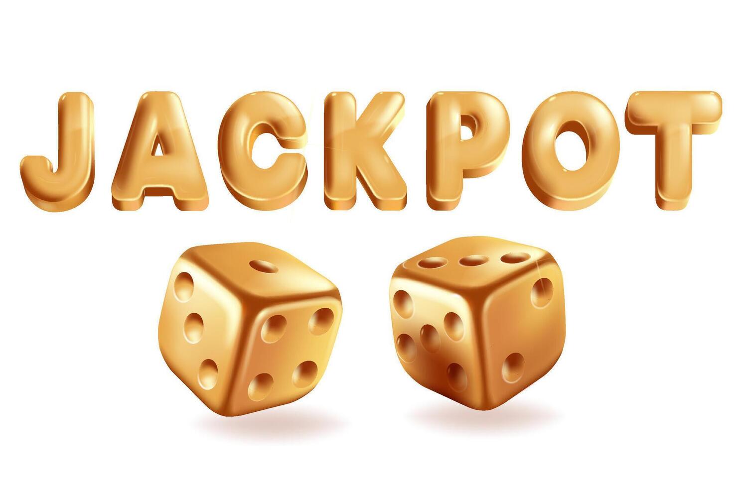 Editable gold text, jackpot casino 3d cartoon style concept vector