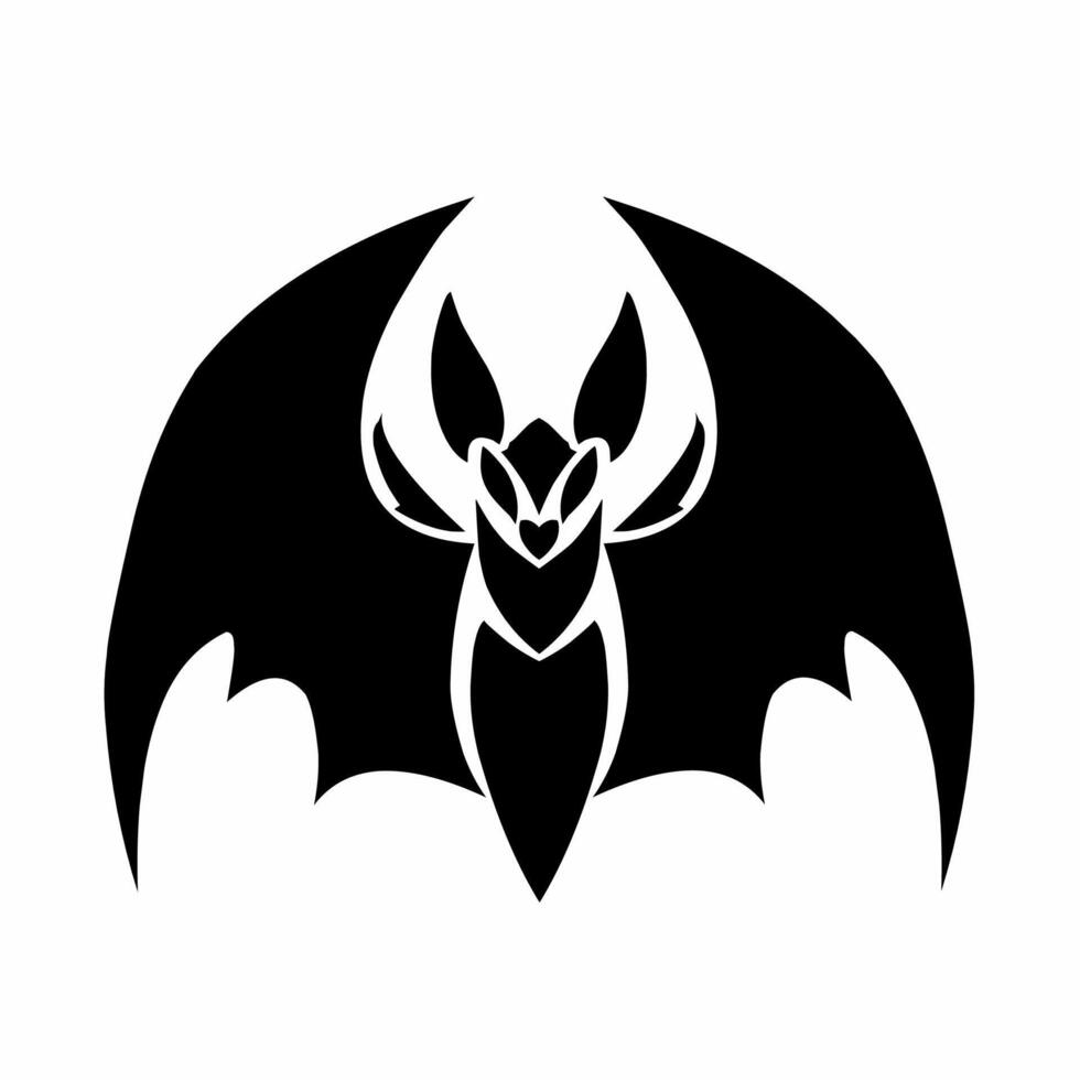 graphic illustration of tribal art design bat tattoo suitable for Halloween vector