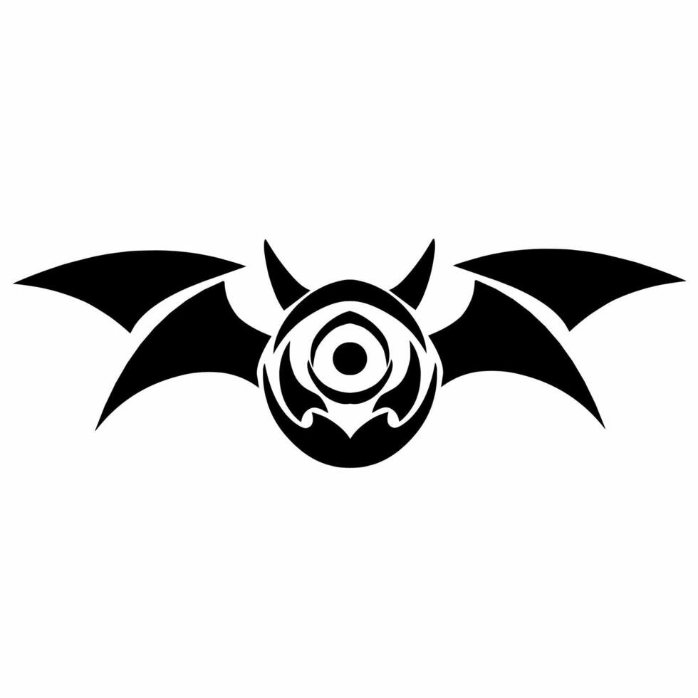 graphic illustration of tribal art design tattoo of monster eyes with wings suitable for Halloween elements vector